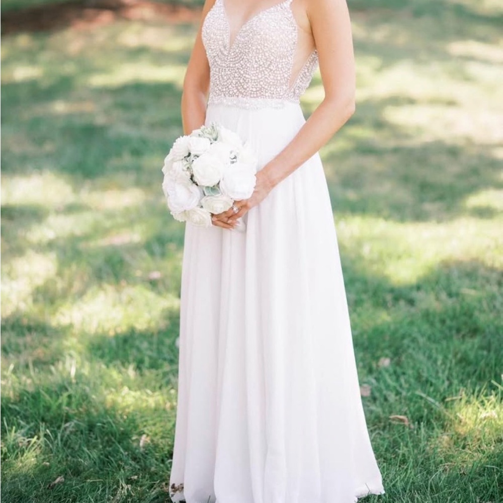 Lulus True Love Rhinestone Wedding Dress Size 2